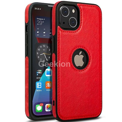 For Apple iPhone 17 16e 15 14 Plus 13 12 11 Pro X Max Case Leather Shockproof