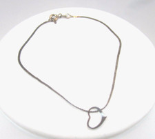 Sterling Silver Heart Bracelet Dainty Italy .7 grams Marked 6.5" length