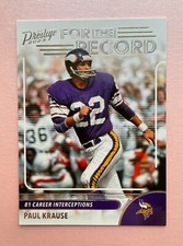 2023 Panini Prestige Football Paul Krause For The Record Xtra Points #20 Vikings