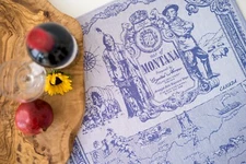 Montana US State Map Jacquard Kitchen Dish/Tea Towel Blue 100% Cotton Czech NWT