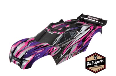 Traxxas 6717P RUSTLER 4X4 VXL PINK Body Clip-Less Support Mount w/ Decals NEW
