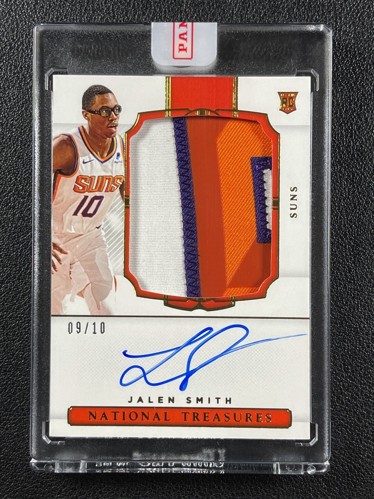 JALEN SMITH 2020-21 PANINI NATIONAL TREASURES #126 ROOKIE PATCH AUTO GOLD 09/10