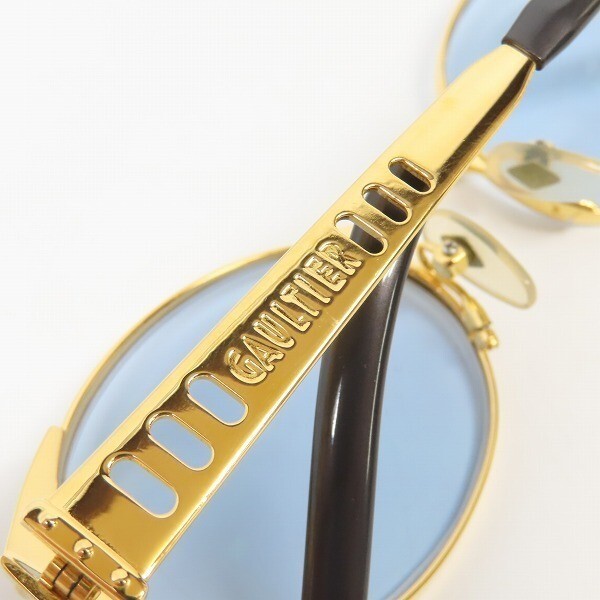 Jean Paul Gaultier JPG Vintage 56-6102 Unisex Gold Frame Blue