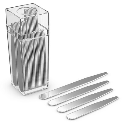 20 Metal Collar Stays for Men Dress Shirt 2'' 2.2'' 2.5'' 2.75'' 3'' In Plastic Box