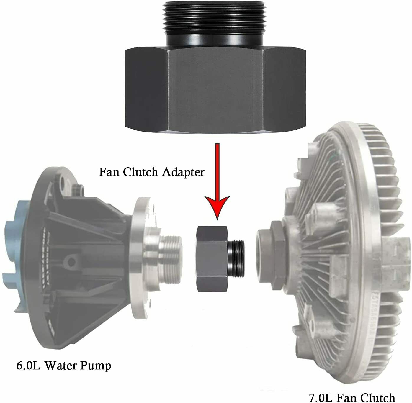 Diesel Fan Clutch Adapter Fit For 20032007 Ford 6.0L 7.3L Powerstroke Diesel eBay