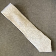 Michael Kors Men's Neck Tie Beige Paisley 100 Silk NWT