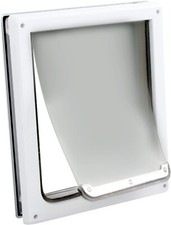 Extra Large Dog Pet Door XL Flap 380 x 470 mm 2-Way White Gate Lockable Entrance