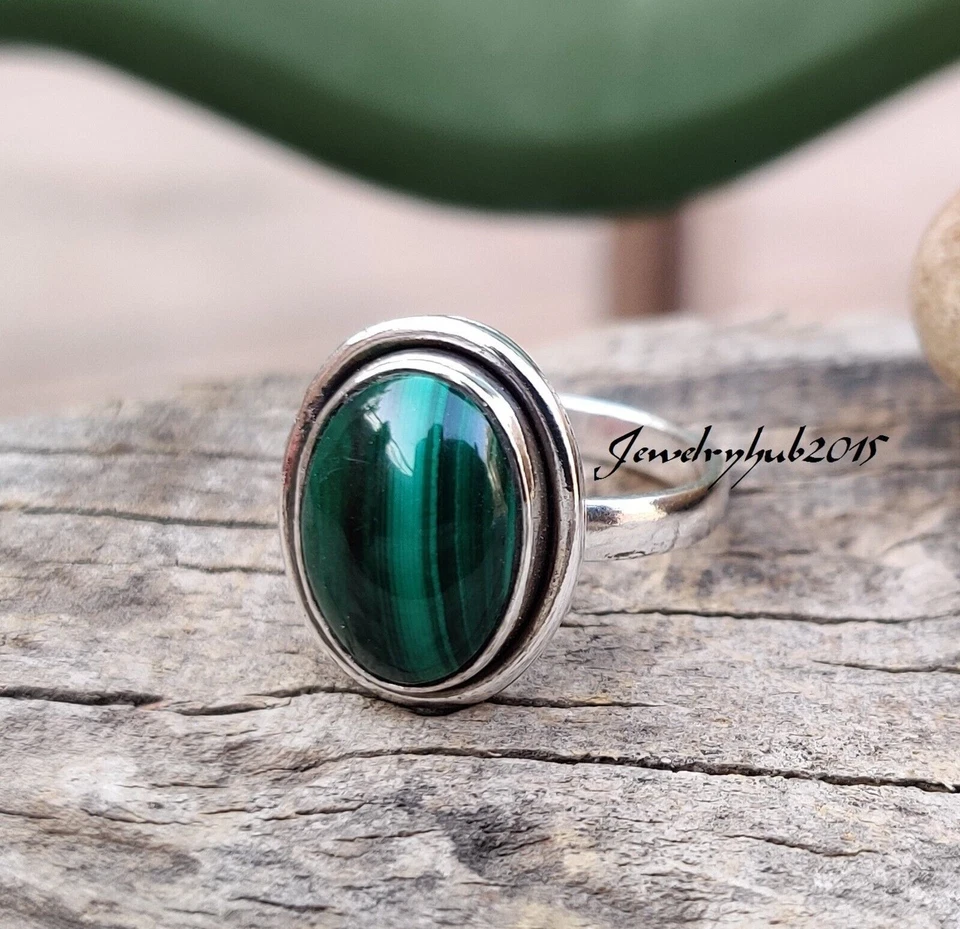 Malachite Ring 925 Silver Ring Handmade Ring Women Ring Gemstone Ring MO126 - Image 2 of 4