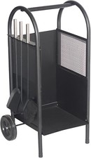 Large Log Cart on Wheels With Companion Set Inglenook Firewood Log Carry Trolley