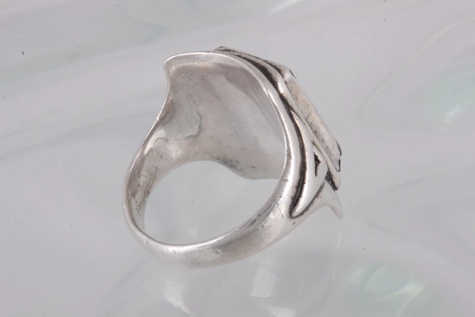 STERLING SILVER BLACK STONE RING SIZE 5 925 FINE 4877B Foto 3 de 3