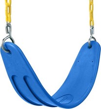 Asiento oscilante azul grande de alta resistencia con soportes de cadena de acero recubierto 350 libras