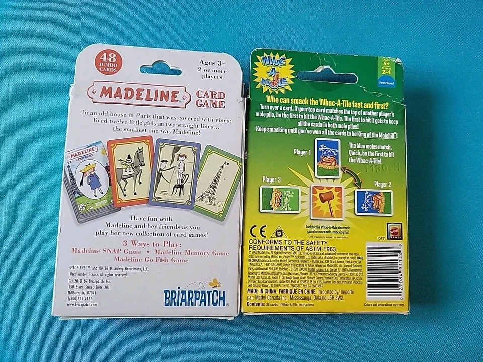 Juego de cartas MADELINE 2010 y WHAC-A-MOLE ~ Lote de 2 Foto 2 de 2