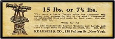 1913 Kolesch & Co. Transits, Levels - New Metal Sign: 6" x 18" Long - Ships Free