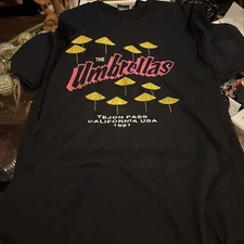 Vintage The Umbrellas Shirt  Men L Black 1991 The Tejon Pass USA Made Black
