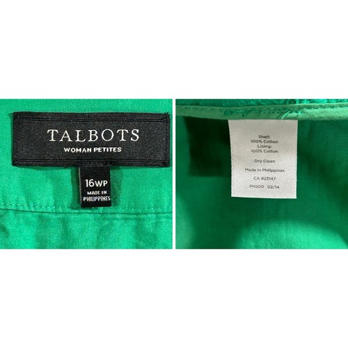 Talbots Skirt Women 16 Kelly Green Preppy Eyelet Floral Boho Casual Knee Length - Picture 8 of 9