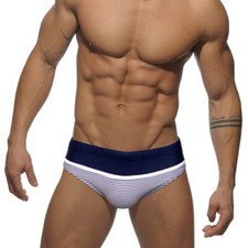 Men's Black White Color Swimming Swimsuit Stripe Beach Shorts Underwear
