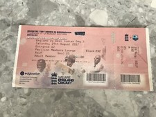 Ticket from First ever Day/night UK test England V West Indies Edgbaston 2017