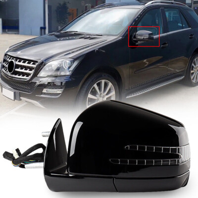 Black Driver Side Mirror Heated Glass for 05-11 Mercedes W164 X164 ML350 GL 450
