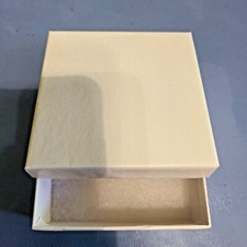 Lot of 12 White Jewelry Gift Boxes Cardboard Polyester Fiber Pad 3.5" 3.5"x2"