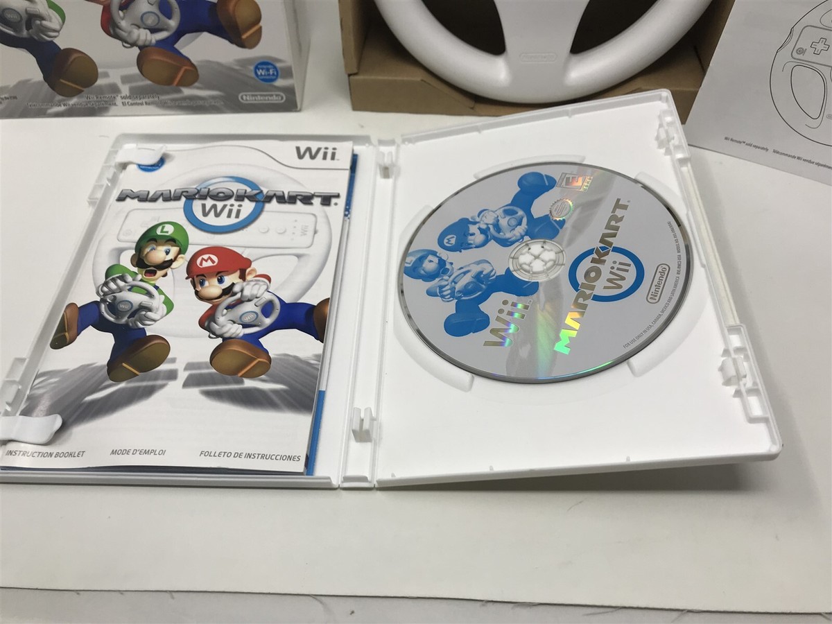 Mario Kart Wii W/ Steering Wheel Bundle - Nintendo Wii