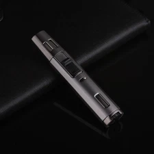 Twin Turbo Flame Pen Cigar/Cigarette Windproof Torch Lighter - Gunmetal