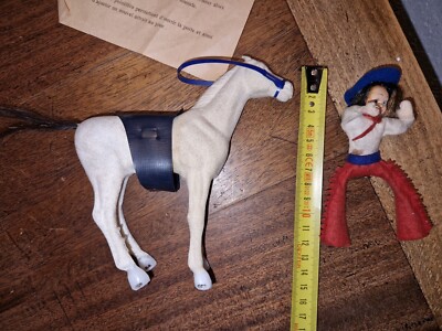 Jouet Mécanique Ancien – Cavalier à Cheval En Métal – Fonctionne – Pièce Rare