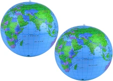 Coopay Inflatable Globe PVC World Globe Inflatable Earth Beach Ball for Beach