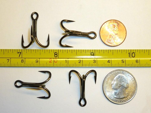 (50) VMC 4X OSHAUGHNESSY TREBLE HOOKS (SIZE 2) BLACK (9626BN) BULK 9626 BN