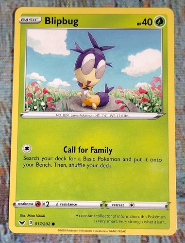 Blipbug 017/202 Common Swords & Shields 2020 Basic Pokémon (#2) - Picture 1 of 4