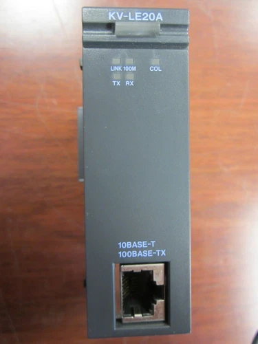 Keyence KV-LE20A 10 Base-T 100 Base-TX Ethernet PLC Controller Module