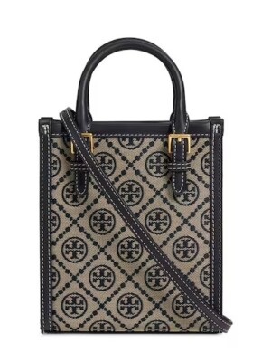 TORY BURCH Mini T Monogram 111395 Tote In Navy Blue Original