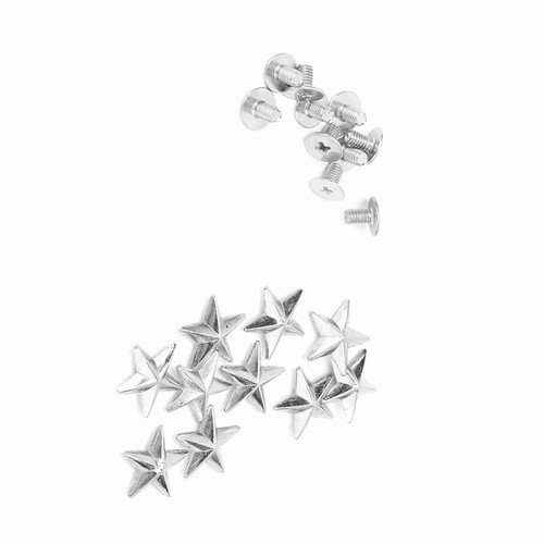 10X Metal Star Stud Rivet Spike Screw Leathercraft Bags Shoes Decor(14mm Silver) - Picture 18 of 22