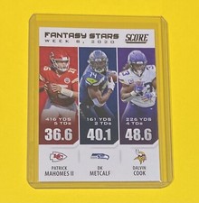 2021 Panini Score Football Mahomes/Metcalf/Cook FANTASY STARS INSERT #FS8 🔥
