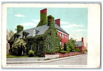 c1905 Exterior View Brice Residence Annapolis Maryland Vintage Antique Postcard