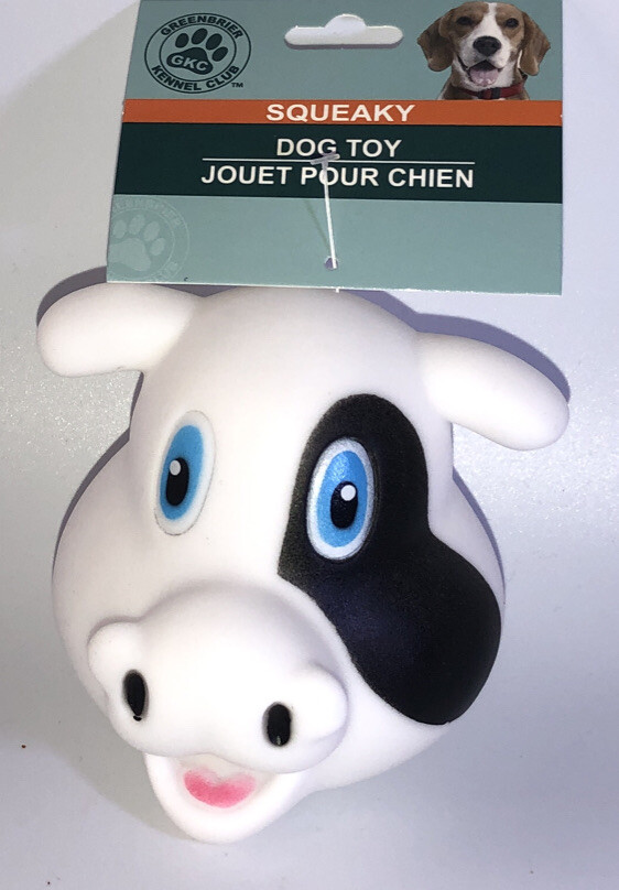 Squeaky Cow Dog Toy(For All Size Dogs)White-BRAND NEW-SHIPS N 24 HOURS