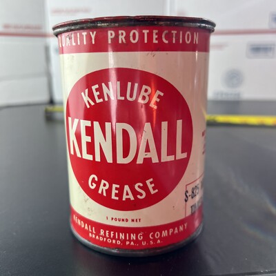 Vintage Kendall Oil grease can 1lb empty oil and gas collectible kenlube