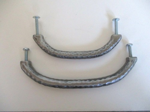 Lot of 6 Hammered Cabinet Pulls; Satin Nickel / Satin Pewter Finish - Picture 5 of 11