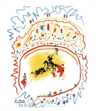 PABLO PICASSO Tauromachie 27" x 23.5" Lithograph 1982 Cubism