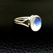 Natural Moonstone Gemstone 925 Sterling Silver Wedding Ring Gift For Her C-289