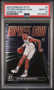 2023 Donruss Optic Victor Wembanyama Express Lane Rookie RC #8 PSA 10 Gem Mint
