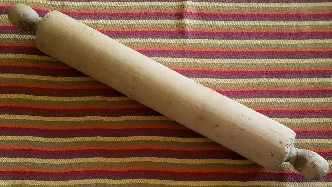 Vintage ~ Hardwood Rolling Pin ~ 19" x 2.5" ~ Rustic/Primitive Country Decor ~ 6