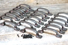 20 Iron Kitchen Cabinet Handles Drawer Pulls Nickel Silver Simple Iron W Screws