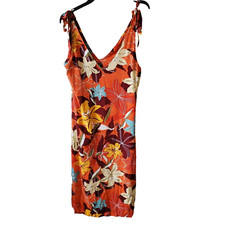 Cupshe Womens Floral Swimsuit Coverup Size Medium Orange Hawaiian Tropical NEW