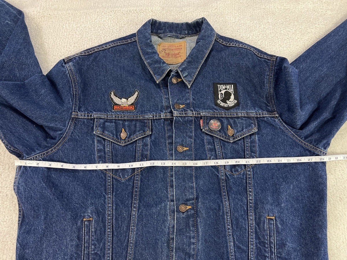 Vtg Levis Denim Jacket Mens 52 (2XL) Blue Dark Wash 70516