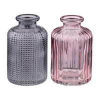 2Er Set Glasvasen Blumenvase Flaschenform FüR Pampasgras Klein Mini Blume Deko