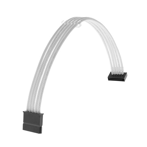 24pin ATX Motherboard 30cm Full White Sleeved Extension + Cable Comb for PC Case - Picture 33 of 35