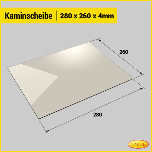 Kaminglas Ofenglas feuerfestes Glas Kaminofenglas Kaminscheibe Ofen 280x260x4mm- - Bild 1 von 4