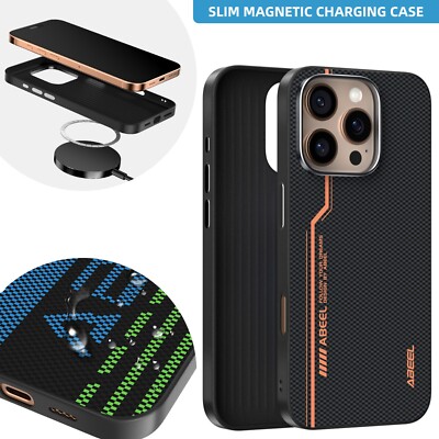 UltraSlim Magnetic Wireless Charging Case for iPhone 17 16 Pro Max 15 14 Plus 13