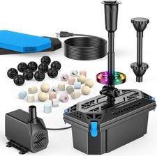 Pond Filter W/ LED Lights RGB Pond Filter W/ 660GPH Pump Fountain Kit Filter Box