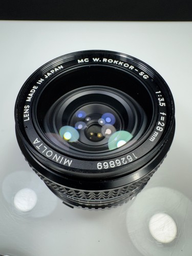 Minolta MC W. Rokkor-SG 28mm f/3.5 Wide Angle Pancake Prime Lens for SLR Camera - Picture 16 of 20